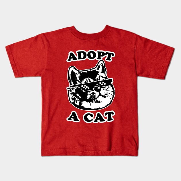 Adopt a Cat from the Internet Kids T-Shirt by Electrovista